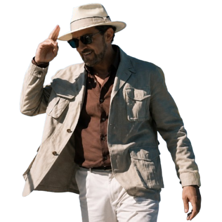 Above and Below Antonio Banderas White Cotton Jacket