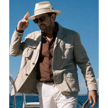 Above and Below Antonio Banderas White Cotton Jacket