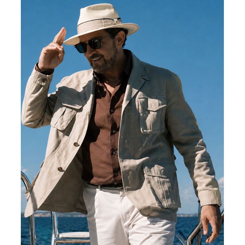 Above and Below Antonio Banderas White Cotton Jacket