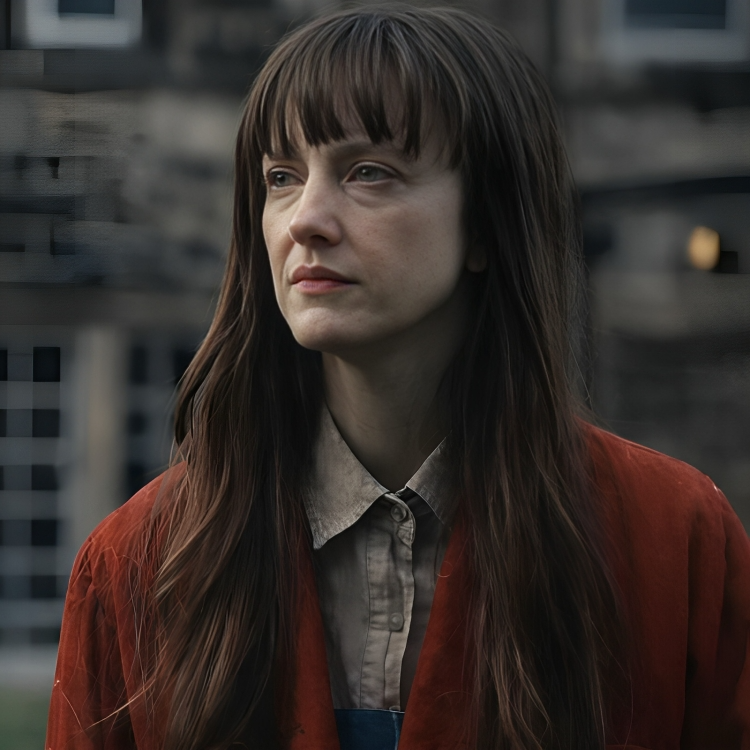 Andrea Riseborough Heel Red Jacket