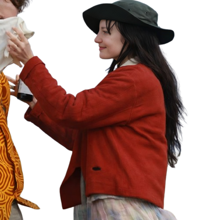 Andrea Riseborough Heel Red Jacket