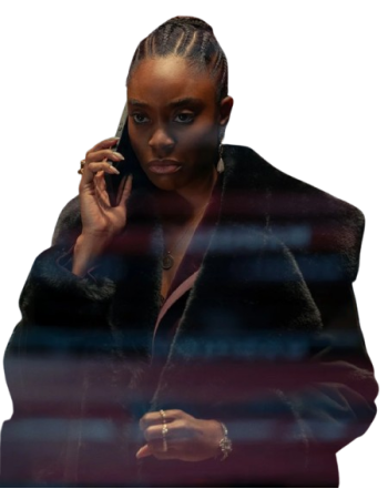Anita Joy Uwajeh Fightland Black Fur Jacket