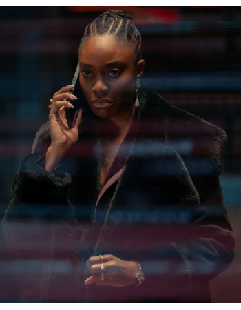 Anita Joy Uwajeh Fightland Black Fur Jacket