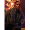 Anita Joy Uwajeh Fightland Cece Gray Fur Coat