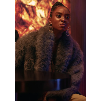 Anita Joy Uwajeh Fightland Cece Gray Fur Coat