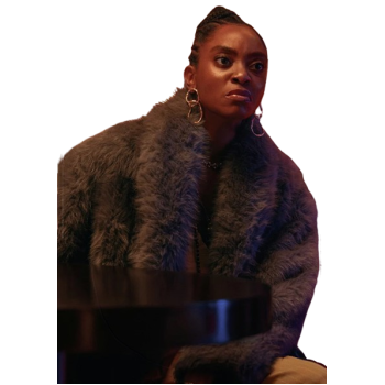 Anita Joy Uwajeh Fightland Cece Gray Fur Coat