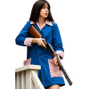 Anne Hathaway End of Oak Street Floral Cotton Coat