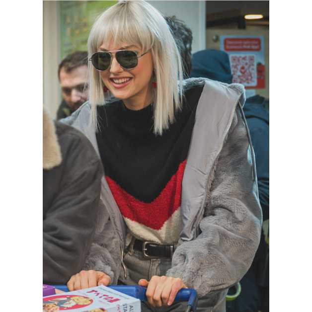 April X 2025 Lilly Krug Gray Fur Coat