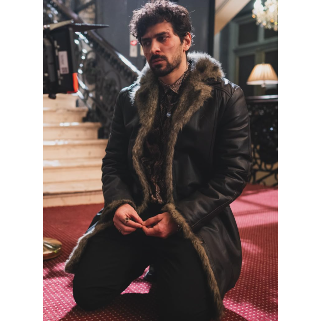 April X Tourialay Akbari Leather Coat