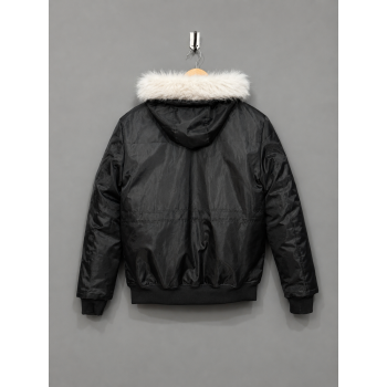 Black Hooded Parka Jacket