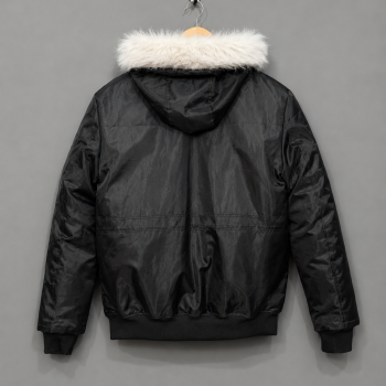 Black Hooded Parka Jacket