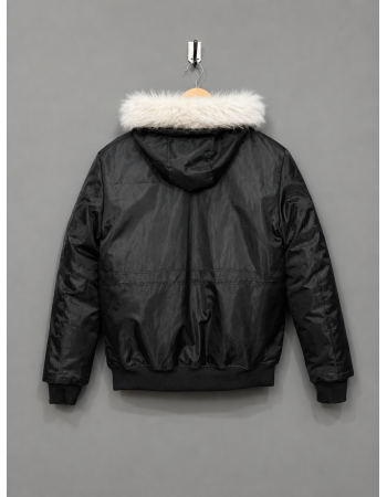 Black Hooded Parka Jacket
