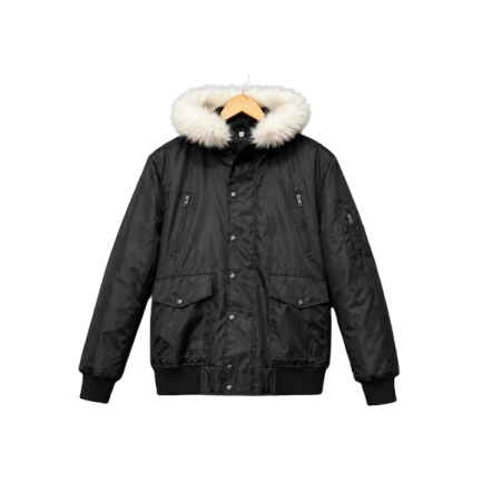 Black Hooded Parka Jacket