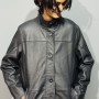 Black Leather Coat Vintage Oversized Leather Jacket