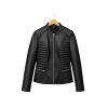 Black Quilted Leather Biker Jacket