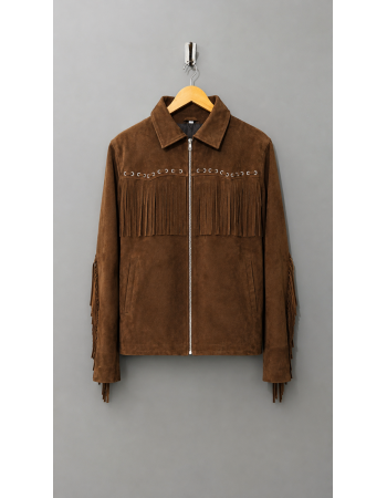 Brown Suede Fringe Jacket