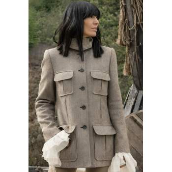 Celebrity Traitors Claudia Winkleman Grey Coat