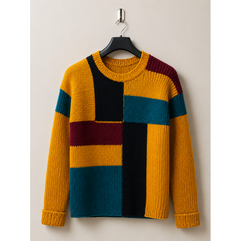 Color Block Knit Cardigan