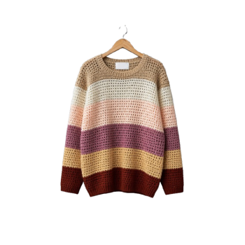 Color Block Open Knit Sweater
