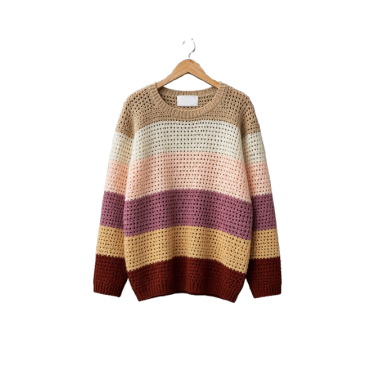 Color Block Open Knit Sweater