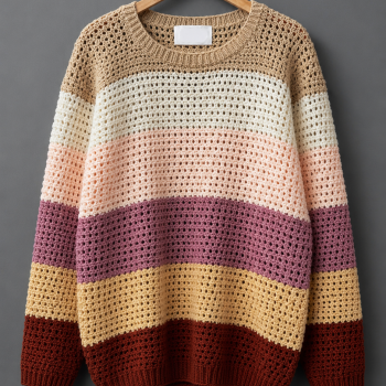 Color Block Open Knit Sweater