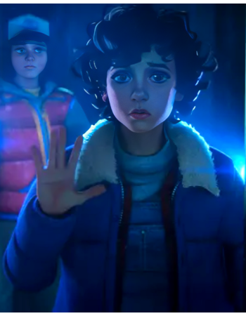 Eleven Stranger Things Tales Blue Puffer Jacket