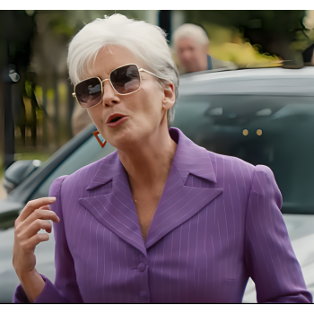 Emma Thompson The Sheep Detectives Purple Coat