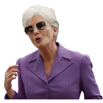 Emma Thompson The Sheep Detectives Purple Coat