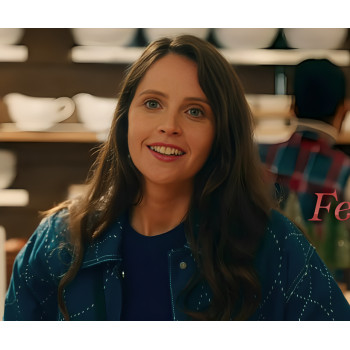 Felicity Jones Oh What Fun Channing Blue Jacket