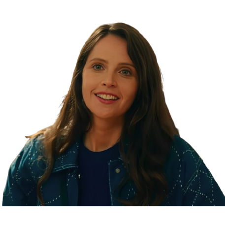 Felicity Jones Oh What Fun Channing Blue Jacket