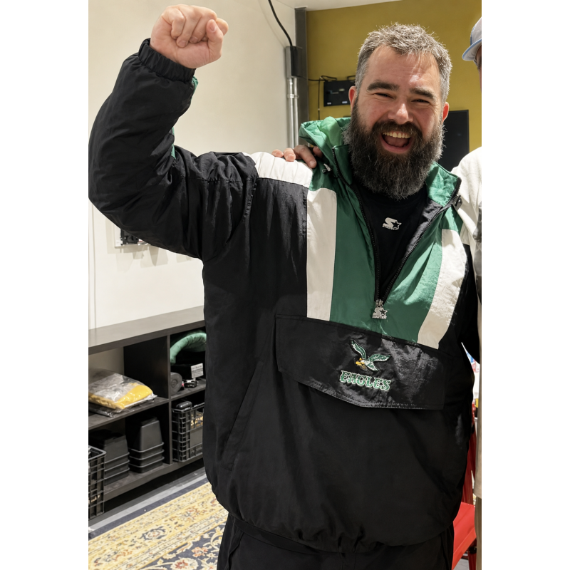 Jason Kelce Eagles Starter New Heights Show Jacket