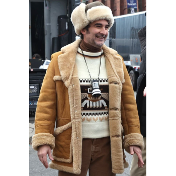 Jay Duplass I Play Rocky Suede Shearling Leather Jacket