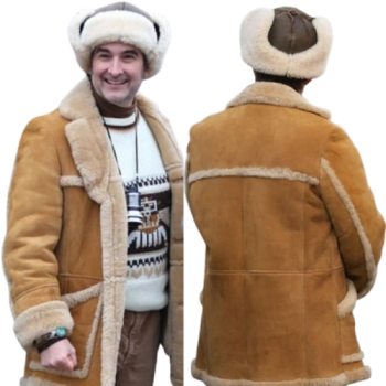 Jay Duplass I Play Rocky Suede Shearling Leather Jacket