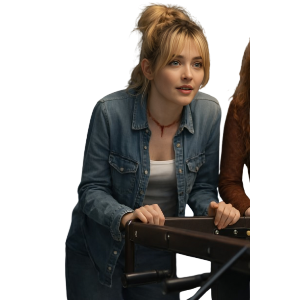 Kathryn Newton Ready or Not 2 Denim Shirt