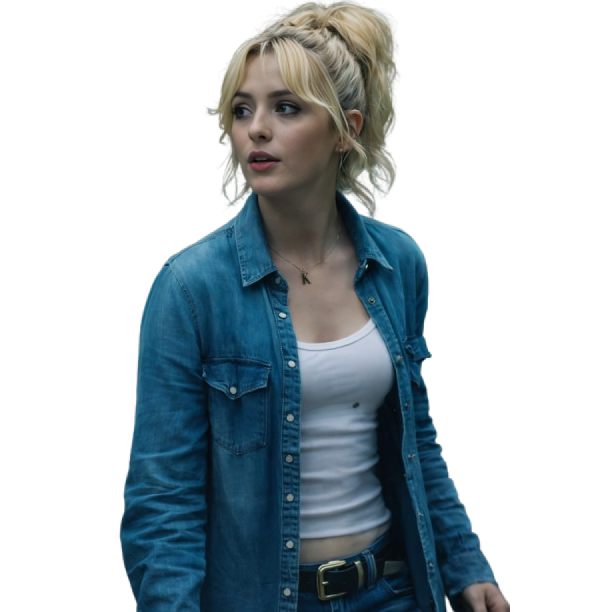 Kathryn Newton Ready or Not 2 Denim Shirt