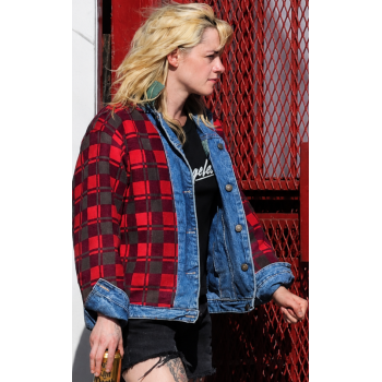 Kristen Stewart The Wrong Girls Plaid Denim Jacket