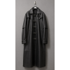 Long Gothic Black Leather Trench Coat