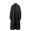 Long Gothic Black Leather Trench Coat