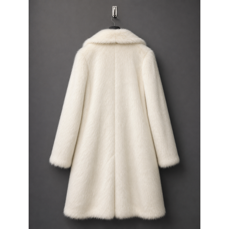 Long White Faux Fur Coat