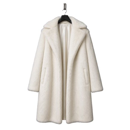 Long White Faux Fur Coat