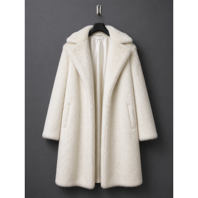 Long White Faux Fur Coat