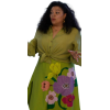 Michelle Buteau Spa Weekend Green Floral Skirt Set
