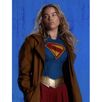 Milly Alcock Supergirl Brown Trench Coat