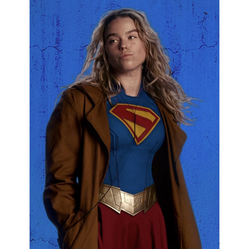 Milly Alcock Supergirl Brown Trench Coat