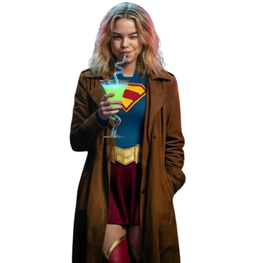 Milly Alcock Supergirl Brown Trench Coat