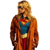 Milly Alcock Supergirl Brown Trench Coat
