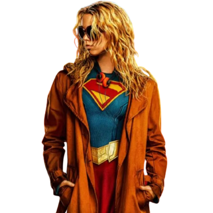 Milly Alcock Supergirl Brown Trench Coat