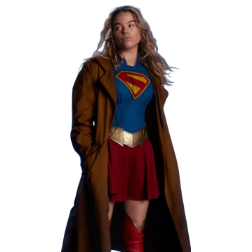 Milly Alcock Supergirl Brown Trench Coat