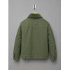 Olive Green Denim Shearling Jacket