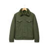 Olive Green Denim Shearling Jacket